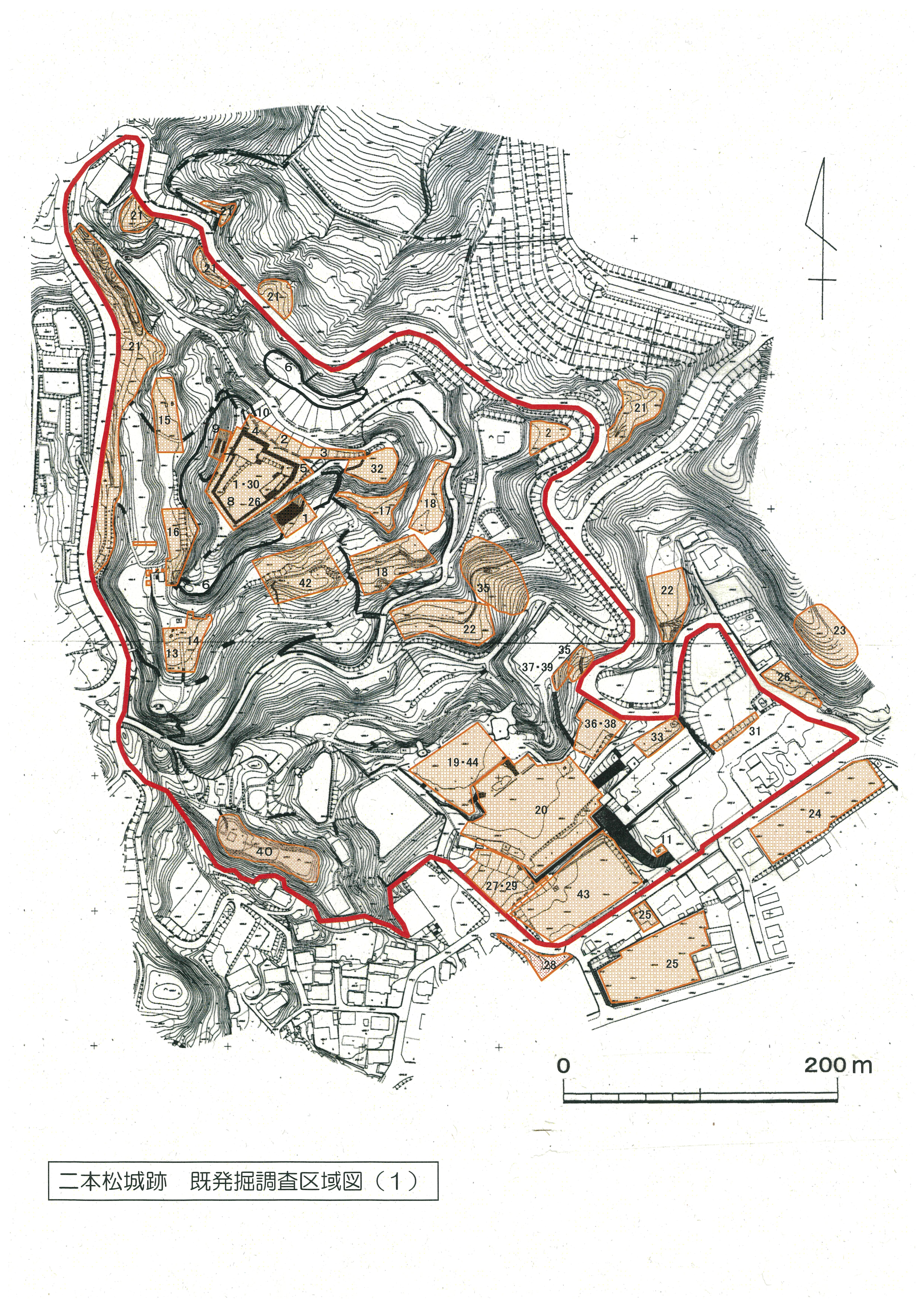 二本松城跡発掘調査遺構検出状況(1)
