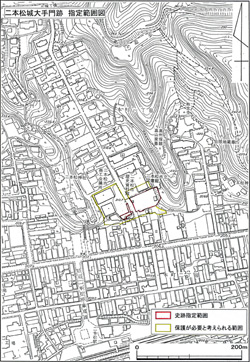 二本松城大手門跡　指定範囲図